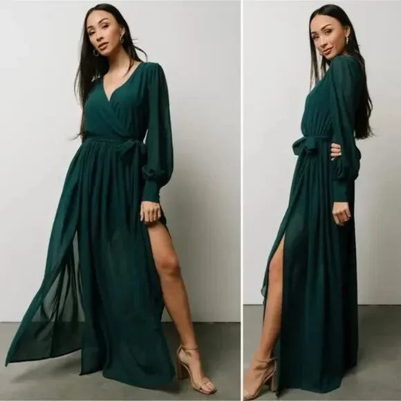 Baltic Born | Celine Maxi Dress | Hunter Green | Medium - Picture 1 of 15